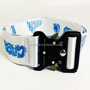 Cinturón de cintura con logotipo de Jacquard personalizado de fábrica de 1,5 pulgadas, hebilla de Metal, cinturón de lona de tela tejida de nailon táctico duradero para hombres - Product Image 4