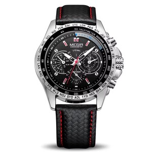 Relojes de Cuarzo para Hombre Megir 1010 a Bajo Precio, Reloj Montres Homme de Lujo con Correa de Cuero, Reloj Masculino Resistente al Agua para Hombre, Regalo - Product Image 5