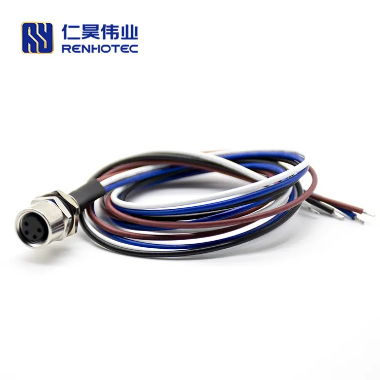 M8 Cable Wire 4pin 4 Pin Female Connector