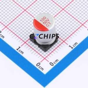 Condensador Sólido SMD CT1H101M0810, D8xL10.5mm (Capacitancia: 100uF) (Precisión: 20%) (Voltaje Nominal: 50V) - Product Image 1