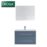 Miroir de salle de bain double mural de luxe OEM avec éclairage LED ou armoires latérales, double vasque, meuble de salle de bain