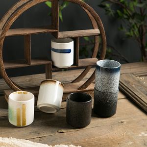 Taza de cerámica <span class=keywords><strong>japonesa</strong></span> hecha a mano 140Ml taza de café de loza taza de café de diseño antiguo - Product Image 5