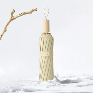 Doux <span class=keywords><strong>vent</strong></span> 16 os semi-automatique pli <span class=keywords><strong>parapluie</strong></span> femmes classique manche en bois noir revêtement tempête Protection extérieur voyage Logo - Product Image 1