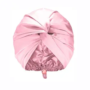 Có thể điều chỉnh lụa satin tóc nắp ca-pô cho ngủ, hai lớp tóc bọc ngủ cap turban cho phụ nữ người đàn ông