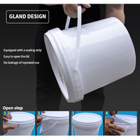Conteneurs d'emballage en plastique de qualité alimentaire, seaux avec poignées et couvercles, tailles de 1L à 7 gallons pour peinture, scellant et autres liquides