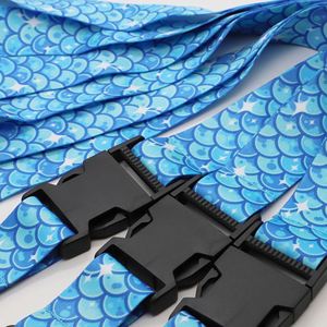 Custom Logo Full Color Wide Quick Release Safety Buckle Lanyard Mermaid Scale Ocean Themed Keychain Lanyard - Product Image 3