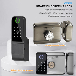 Không thấm nước tuya TT điện <span class=keywords><strong>Keyless</strong></span> Kỹ Thuật Số vân tay hai mặt rim thông minh khóa cửa sân ngoài trời cổng ổ khóa cho nhà - Product Image 6