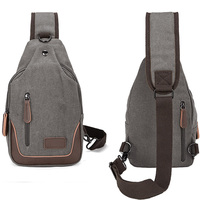 Nouveau à la mode Vintage mode Durable fermeture à glissière hommes en plein air voyage toile fronde sac à bandoulière croix corps poitrine sacs