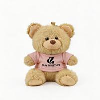 Porte-clés ours en peluche mini, jouet en peluche, ornement de sac, cadeau promotionnel, vente en gros, logo personnalisé, t-shirt, petite commande 10cm