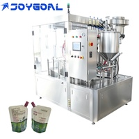 Machine automatique de remplissage et de bouchage de sachets à bec verseur rotatif en acier inoxydable 304 pour jus, sauces, détergents et Doypack