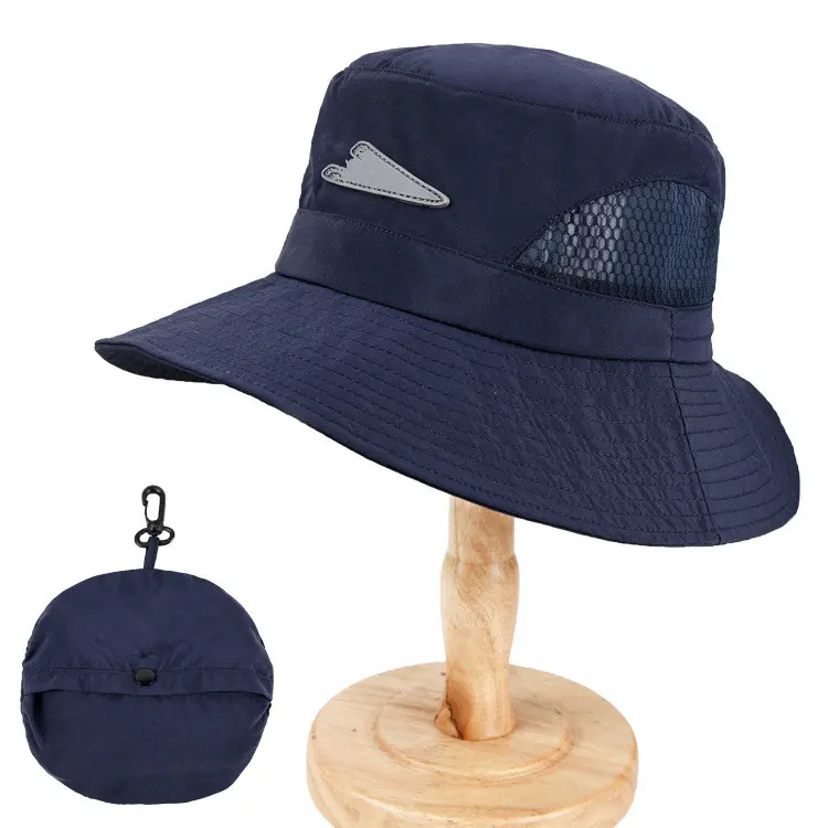 Sombrero para el sol plegable de ala grande Unisex, sombrero de cubo impermeable de secado rápido con bolsa de transporte para pesca al aire libre, playa, protección solar