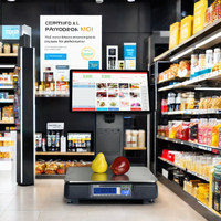 SC AI-1 Scale Touch Screen POS AI Recognition Thermal Printer Foldable Design for Supermarket Weighing Scale Free POS Software