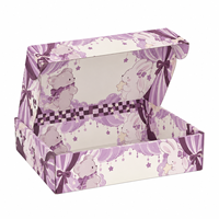 Boîte d'expédition pliable OEM imprimée en couleur avec motifs de dessins animés, facile à assembler, recyclable, pour cadeaux faits main
