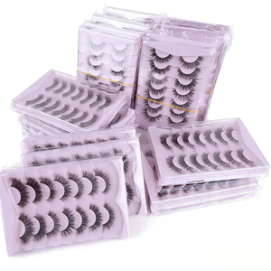 Pestañas postizas voluminosas y largas que se pueden reutilizar, productos de belleza para pestañas con banda de algodón negra. - Product Image 4