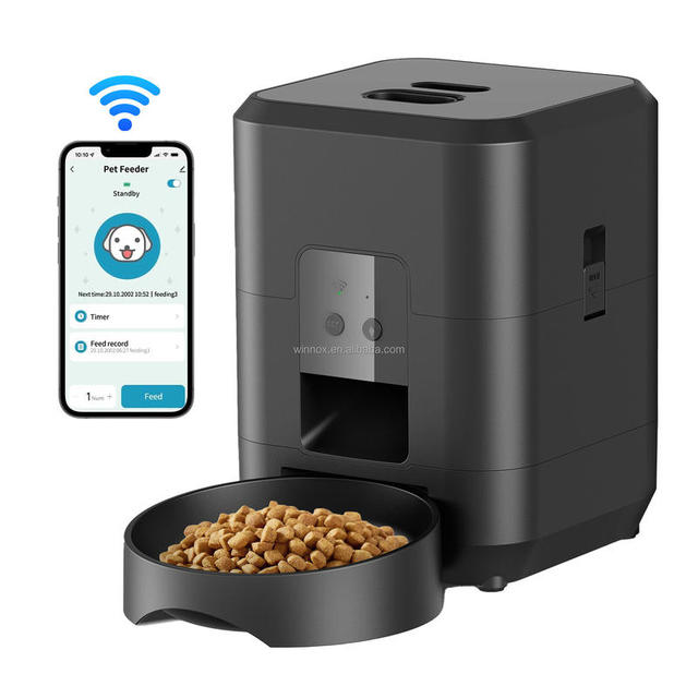 Dropshipping Portable Plastic Intelligent Pet Smart Feeder Timed Quantitative Auto Feeding Button Control Pet Auto Food Bowl