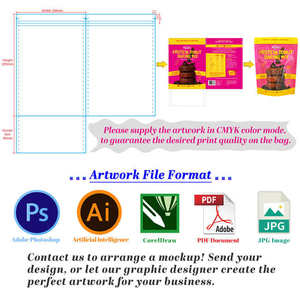 הדפסה אישית חטיף מזון לעמוד עד שקית שקית ניילון zip לנעילה שקיות ניילון zip עם חלון נקי לבשר - Product Image 6