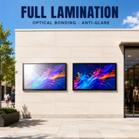 Affichage numérique publicitaire mural vidéo pour entreprises, résistant aux intempéries IP66, 43 pouces, 1080P, écran IPS, verre AG