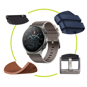 Correa de cuero genuino para <span class=keywords><strong>Huawei</strong></span> <span class=keywords><strong>Gt2</strong></span> <span class=keywords><strong>Pro</strong></span> correa de reloj GT4 5 accesorios de pulsera deportiva bandas de liberación rápida - Product Image 2