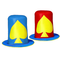 Chapeau de clochard coloré à motifs de cartes à jouer pour enfants et adultes, chapeau de fête amusant, chapeau de clown de carnaval, casquette de célébration de festival