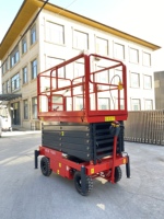 JIAYAO Mini-élévateur à ciseaux hydraulique électrique vertical fiable, 20m, en acier, capacité 500kg, batterie 12V, vitesse 4,5m/min, 2 pieds