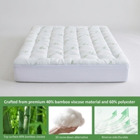 Surmatelas matelassé épais de luxe en bambou de 2 pouces avec jupe de lit, vente en gros pour hôtels, États-Unis
