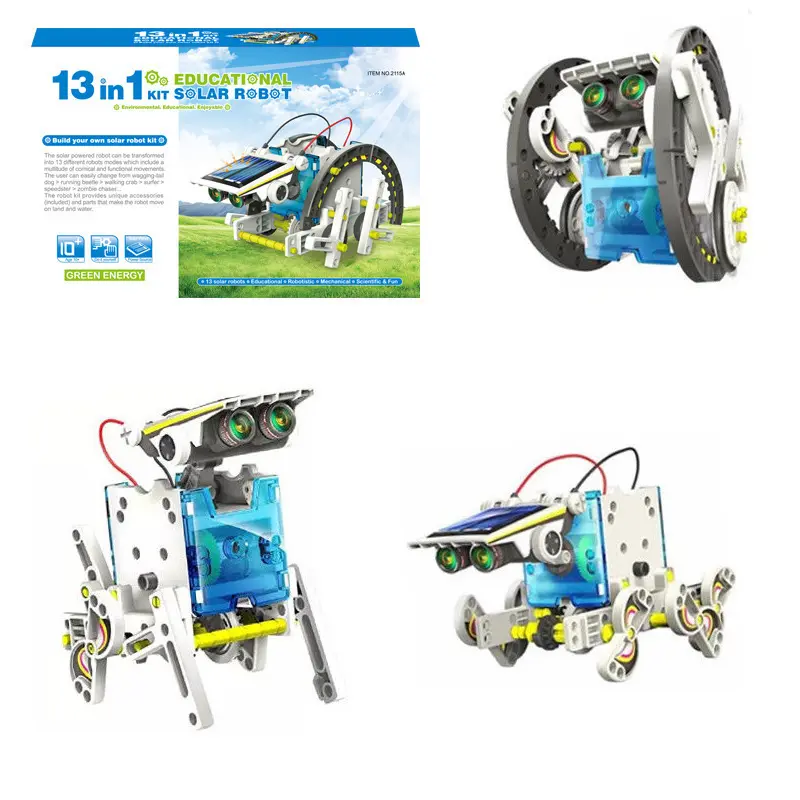 Juguetes educativos de robot solar 12 en 1 190 piezas DIY Kit de robot solar de construcción juguetes de tallo juguetes para niños juguetes alimentados por energía solar