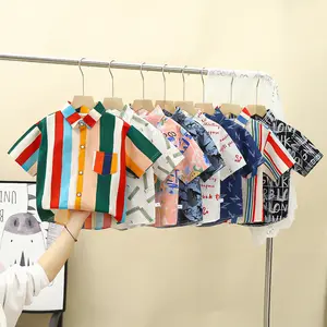 Children's short-sleeved shirt summer boys thin baby shirt large children cotton shirt wholesale