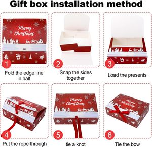 Cajas <span class=keywords><strong>de</strong></span> Regalo Navideñas con Tapas y Cinta, Cajas para Regalos, Cajas Decorativas Reutilizables para Fiestas <span class=keywords><strong>de</strong></span> Navidad - Product Image 6