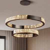 Lustres suspendus en cristal LED minimalistes industriels modernes de luxe pour hall d'entrée, bar, salle à manger - Installation facile