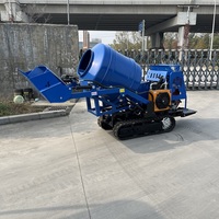 Mini mélangeur de ciment et de béton entièrement hydraulique de type chenillé, machine à mélanger le mortier, dumper sur chenilles avec moteur et propulseur