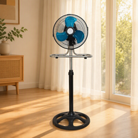 Ventilateur sur pied électrique domestique 110V 3 en 1 avec pales métalliques de 10 pouces, commande mécanique, montage sur pied/bureau/mur