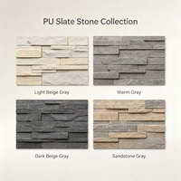 Горизонтальные панели из искусственного камня PU Slate Great Wall для проектов по обновлению стен больших площадей в курортных клубах и отелях