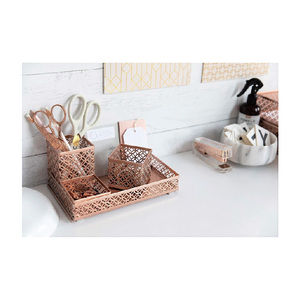 Fournitures de <span class=keywords><strong>bureau</strong></span> Accessoires de <span class=keywords><strong>bureau</strong></span> pour femmes-Ensemble organisateur de <span class=keywords><strong>bureau</strong></span> élégant à emboîtement de 6 pièces-Tasse à stylo, 3 plateaux à accessoires - Product Image 6