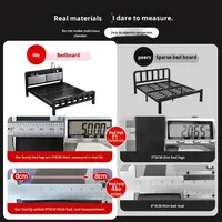 Lit en fer OEM, lit double, structure en acier au carbone épaissi et renforcé, lit simple en métal de 1,5 m, Cama De Hierro De Diseño