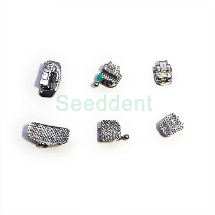 Orthodontic Bondable Mesh Base Metal SelfLigating Bracket with Buccal