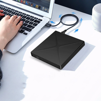 Unidad de CD/DVD RW Portátil USB 3.0/Tipo-C, Reproductor de DVD, Grabadora de CD ROM, Unidad Óptica Externa, Ranuras para Tarjetas TF/SD, Tipo Bandeja