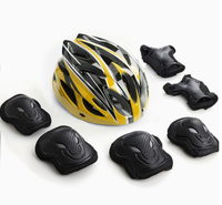 Ensemble de protection pour adultes et enfants, coque en PP, coussinets en coton perlé avec casque en PC EPS, tailles XS S M L pour le roller, le cyclisme et les sports