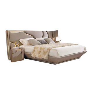 Modern Luxury <strong>Hotel</strong> Bed Set Stainless Steel Trim Bed Integrated Headboard King Size <strong>Bedframe</strong> for Boutique <strong>Hotel</strong> Project - Product Image 6
