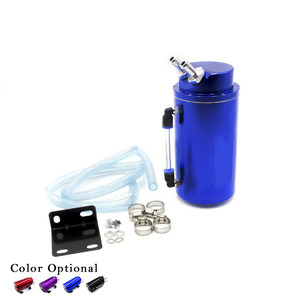 Getitall - Bidón Redondo para Aceite de Coche, Negro, 1 L, Universal, para Modificación de Tubo de Escape, Depósito de Aceite de Motor con Manguera y Abrazaderas - Product Image 2