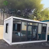Casa Contenedor Modular con Pared de Cortina de Vidrio, Edificio Prefabricado Móvil para Sala de Exposiciones, para Proyectos Comerciales Temporales