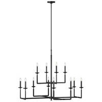 Candelabro de latón clásico americano Diseño de metal negro industrial para sala de estar Dormitorio Restaurante Hotel-Fácil de colgar E12
