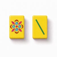 Tuiles de Mahjong en Acrylique Jaune Sunburst avec Accent Agrumes, Lot de 166, Personnalisable, Prêt pour l'OEM