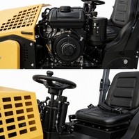 Compacteur à double tambour diesel 186F 8HP 20kN 70Hz 700mm avec direction hydraulique 920kg pour asphalte et sol