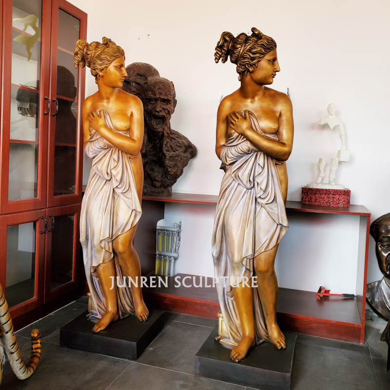 ブロンズ彫刻像 服を脱ぐ女性　青銅製 ブロンズ彫刻像 服を脱ぐ女性 青銅製 Yahoo!オークション - 【英