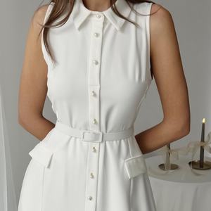 ชุดเดรสยาวสีขาวสไตล์โบฮีเมียนสำหรับฤดูร้อนแบบเซ็กซี่ไม่มีแขนสั่งทำพิเศษสำหรับผู้หญิง - Product Image 2