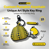 Porte-clés en émail personnalisé en forme de citrouille, style artistique unique, fermoir métallique, cadeau promotionnel, vente en gros, OEM, faible MOQ, livraison rapide