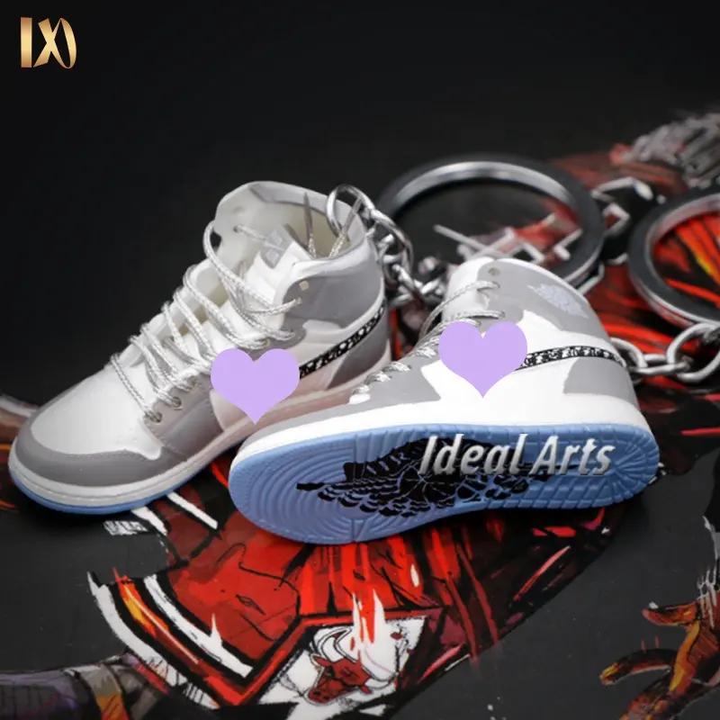 Hot Sales Mini AJ Shoes key chain 3D Air AJ PVC Key Chain 3D Mini NK Sneakers Keychain