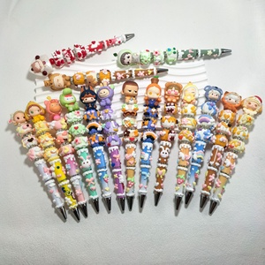 <span class=keywords><strong>Stylo</strong></span> à bille perlé DIY fait main avec perles aléatoires et peintes à la main, fournitures de perlage, boîte surprise mignonne, vente en gros - Product Image 1