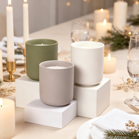 Pot à bougie vide en céramique mate de luxe, écologique, pour décoration intérieure, bougie parfumée de Noël, personnalisable