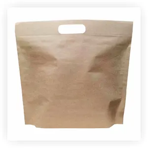 Özel Logo baskılı biyobozunur Compostable güvenli Kraft kağıt kendinden yapışkanlı şerit yapışmalı mailler depolama kulplu çanta